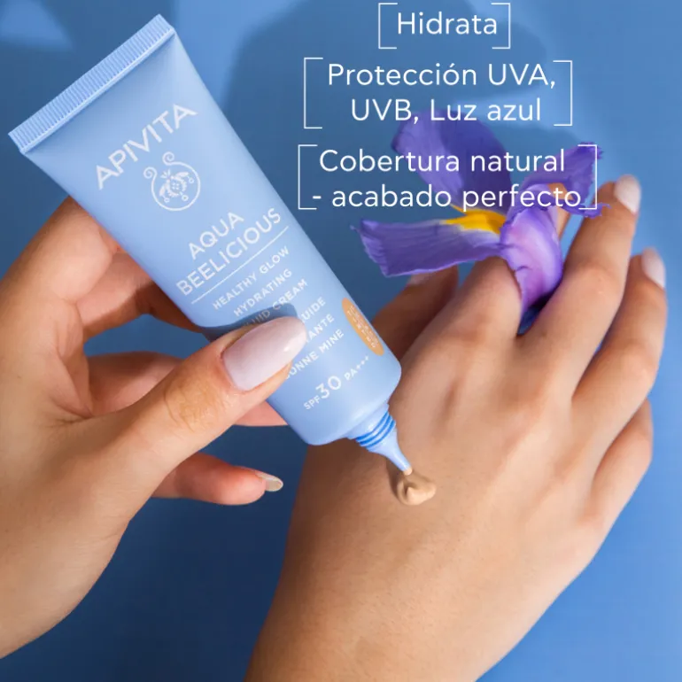 Aqua Beelicious Crema Fluida Iluminadora Hidratante Spf 30 con Color
