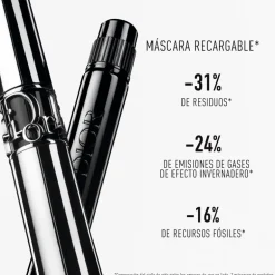 DIORSHOW ICONIC OVERCURL MASCARA REFILLLa máscara de pestañas Diorshow Iconic es recargable en su tono negro 090
