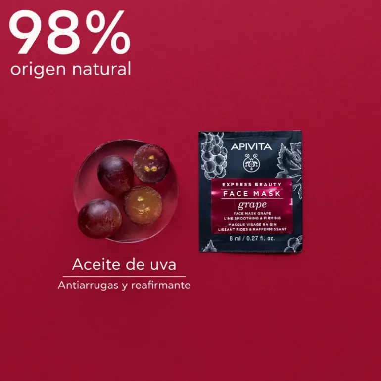 Express Beauty Mascarilla Facial Antiarrugas y Reafirmante con Uva 2x8 ml