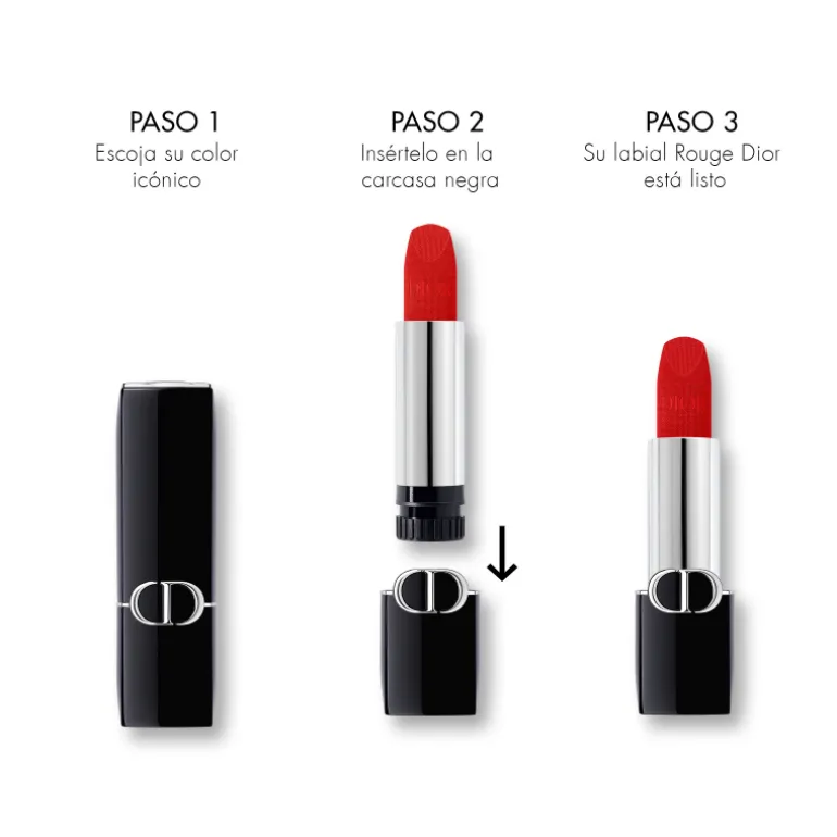 ROUGE DIOR - LA RECARGARecarga de barra de labios - 2 acabados: aterciopelado y satinado