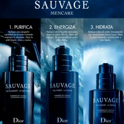 SAUVAGE KIT RITUAL DE TRATAMIENTOLimpiador, loción y sérum con el poder del cactus